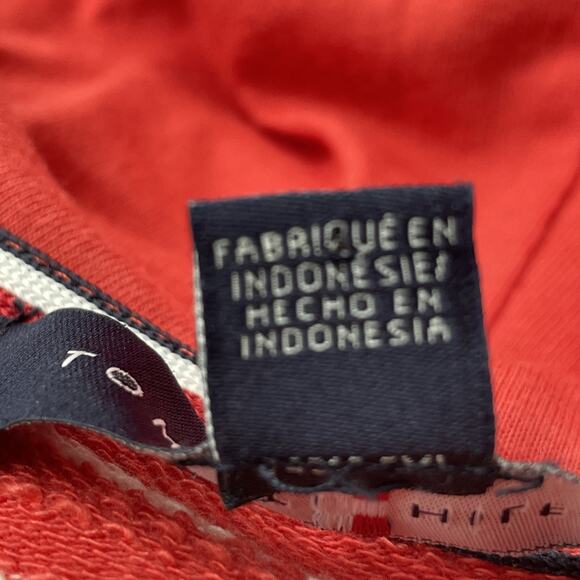 Tommy Hilfiger Womens M Sweater Hoodie Red Orange Striped Full Zip Preppy Casual - Picture 6 of 8